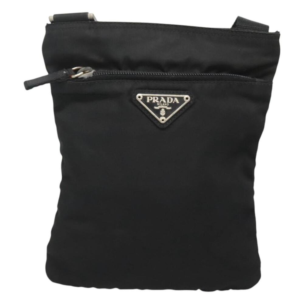 PRADA Shoulder Bag Nylon Black Silver - Picture 2 of 9